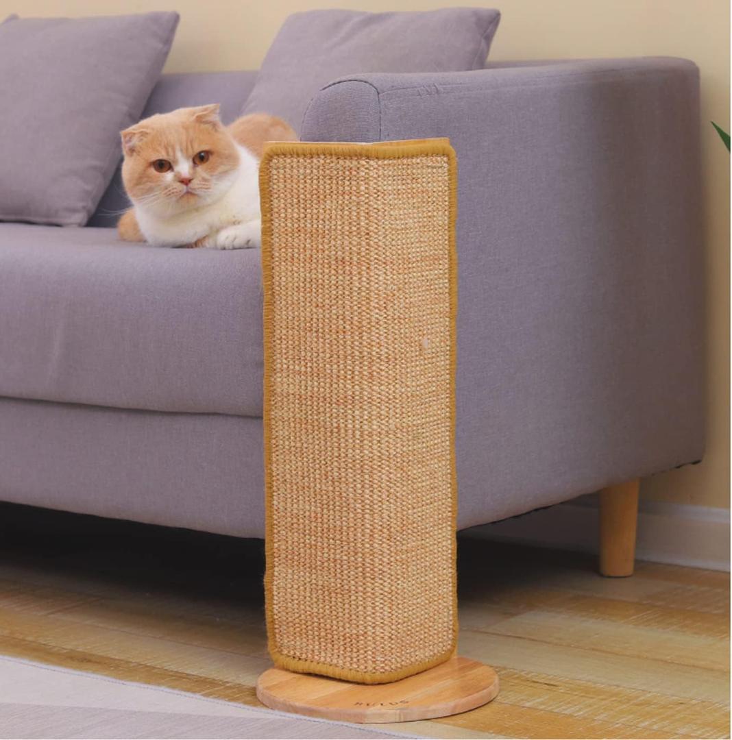 SHENGOCASE 24.5" Tall No Drilling Wall Sofa Couch Corner Cat Sisal Scratcher,Scratching Post,Replaceable Sisal Scratch Pad Mat, Couch Protector (1pc)
