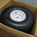 20x8-8 Lawn Mower Tires with Rim (3/16" Keyway), Replaces for Natural Rubber Turf Tires 20x8.00-8 (check Tire Sidewall) Pneumatic 4 Ply Tubeless |3.5" Offset | Bore ID 3/4"|965 Pounds Capacity (2 Pcs)