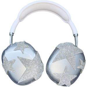 Case Cover for AirPods Max Headphones Glittering gem-Encrusted, Stars Sparkling Rhinestones Accessories Ultra Protective Cover for Apple AirPods Max