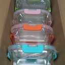 CREST Glass Meal Prep Containers 2 Compartment Set, 5-Pack, 34oz, Divided Bento Lunch Boxes with Lids for Adults