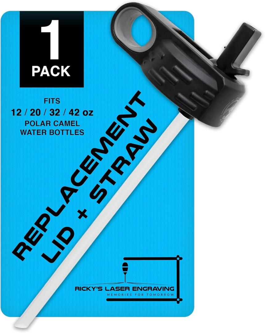 Polar Camel Lid Replacement 20 oz 32oz 40oz 12oz 1Pack - Water Bottle with Straw, Flip Top