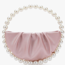 CARIEDO Pearl Soft Face Pleated Handbag Advanced Evening Bag Party Prom Bride Purse Phone Clutch Purse