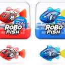 Robo Alive Robo Fish Robotic Swimming Fish (Blue + Red) by ZURU Water Activated, Changes Color, Comes with Batteries, (2 Pack) Series 3 (2 Piece Set)