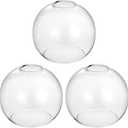 3 Pack Clear Glass Shade Replacements, Globe Glass Lamp Shade Covers for Light Fixtures, 1.65 In Fitter 5.1 In Height 5.9 In Diameter Globes Lampshades for Wall Sconces Chandelier Pendant Lights