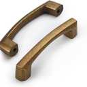 Amerdeco 10 Pack Antique Brass Cabinet Pulls 3 Inch(76MM) Hole Centers Kitchen Vintage Retro Cabinet Handles Hardware Kitchen Handles for Cabinets Cupboard Handles Drawer Pulls ZH0032