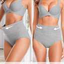 OLIKEME High Waisted Underwear for Women Tummy Control Full Coverage Cotton Ladies Panties Soft Stretch Briefs (XXL)