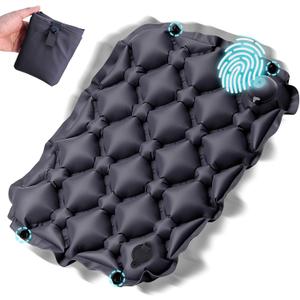 Sekey Inflatable Seat Cushion with Press Valve -2in Thick Airplane Seat Cushion, Ultra Portable & Lightweight, for Long Flights, Stadium, Camping, Office, Car Travel-Deep Gray