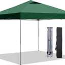 GDY 10x10 Pop Up Canopy Tent, Easy Set up Outdoor Silver Coated Beach Gazebos, Carpas for Pool, Events, Parties, and Camping, Green.