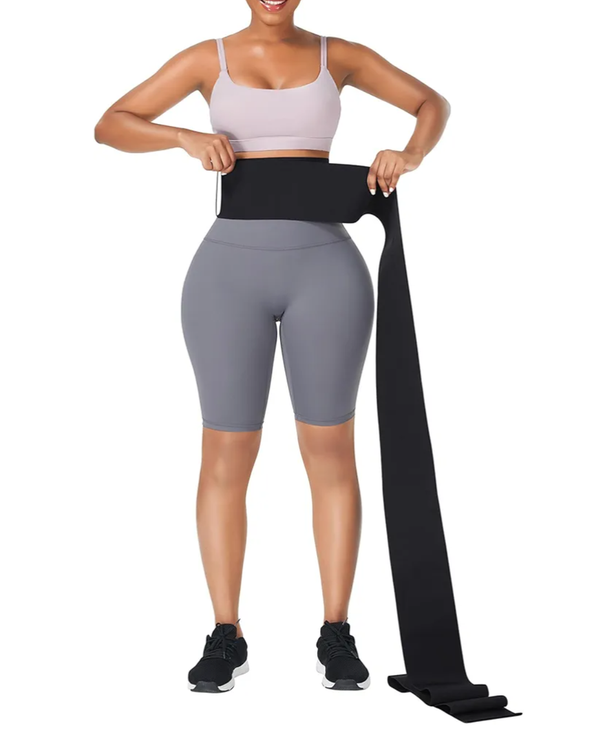 FeelinGirl Waist Trainer for Women Bandage Wrap Trimmer Belt Long Torso Tummy Wraps Belly Body Shaper Waist Trimmer Belt One Size
