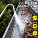 20FT Reach Telescoping Gutter Cleaning Tools from The Ground
Rain Gutter Cleaner Tool, Gutters Cleaning Wand with 360° Metal Head, Gutters Cleaner Hose Attachment & Connection Adapter