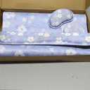 Large Mouse pad,4 in 1 Extended Keyboard Desk Mat with Wrist Rest,Non-Slip Desk Pad Protector Easy Typing Pain Relief for Home Office (Light Purple Flower)