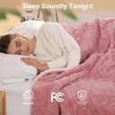 Heating Blanket Queen Size Electric Blanket - 84"x90" Dual Control Heated Blankets for Bed with 5 Heating Levels and 10 Hours Auto-Off, Soft Fluffy Sherpa Fleece, Warming Gifts for Grandma(Pink)
