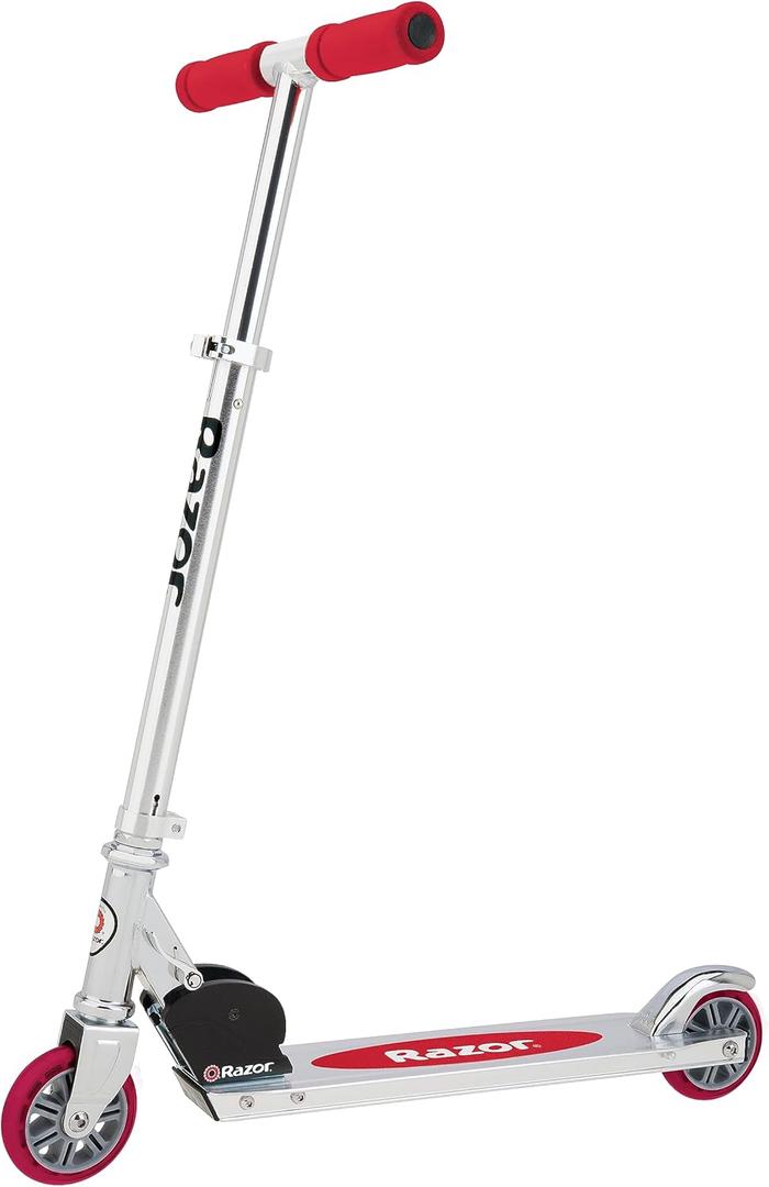 Razor A Kick Scooter for Kids - Lightweight, Foldable, Aluminum Frame, and Adjustable Handlebars (Red)