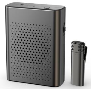 Wireless Voice Amplifier with Wireless Lavalier Microphone, PA System, Portable Speaker and Cordless Omnidirectional Microphone for Teachers, Streaming, Classroom, Lecture, Conference, Yoga, Outdoor