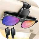 JOYROOM Sunglass Holder for Car Visor, Boyfriend Gifts & Car Organizer Magnetic Sunglasses Clip, 2 Pack (Black)