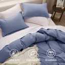 Bedsure Slate Blue Duvet Cover Queen Size - 3 Pieces Prewashed Extra Soft Bedding Set, Includes 1 Duvet Cover 90x90 Inches with Zipper Closure & 2 Pillow Shams, Comforter Not Included