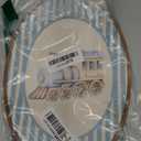 Vintage Classic Train Nursery Oval Wall Art, Blue Stripe Canvas Prints Framed, Farmhouse Retro Decor Wall Art Hanging Decor for Kids Toddler Room Playroom Decoration, 8.6x11.4 Inch