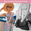 Metal Cup Holder with Strap for Stanley Cup 40 oz, Water Bottle Carrier Bag for Stanley Cup AccessoriesSports Water Bottle Accessories(Pink)
