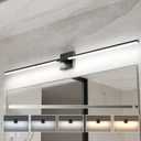 Ensenior Modern Vanity Light - 48 inch Led Dimmable Bathroom Mirror Light, Black Bar - Dimmer, 5CCT, FCC Certificated