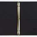 Samsill Classic Collection Leather 3 Ring Binder, Executive Presentation Portfolio, 0.5 Inch (Holds 100 Sheets), Brass Round Ring, Black