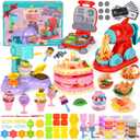4-in-1 Dough Sets for Kids 2-4-8 Ultimate 87 PCS Play Tools, 24 Clay Creative Kitchen Set Ice Cream Hamburger Cake Noodle Maker Arts Crafts Food Toys Gifts for Boy Girl Kids Age 3 4 5 6