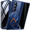 MOBOSI for Z Fold 7 Case with Rotatable Ring Stand & Privacy Screen Protector, Compatible with Magsafe, 18FT MIL-Grade Protection, Magnetic Shockproof Slim Case for Samsung Galaxy Z Fold7, Blue