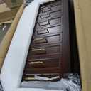 Stufurdecor 41in Dark Brown Jewelry Armoires,Full Locking Jewelry Armoire With Mirror,Extra Large Jewelry Cabinet With 9 Drawers For Women,Suitable As A Holiday Gift For Friends