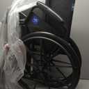 Medline Comfortable Folding Wheelchair with Swing-Back Desk-Length Arms and Swing-Away Footrests, 18”W x 16X”D Seat