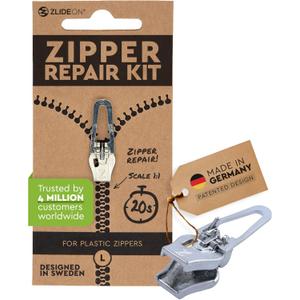 ZlideOn Zipper Pull Replacement - Silver, Normal (L) - Instant Zipper Replacement Slider for Plastic Zippers