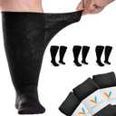 Viasox EasyStretch Diabetic Socks for Men & Women, Non Binding Top, Seamless Toe, Loose Fit, 3 Pack (Large, Black)