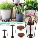 LUTTY 2Set Wooden Adjustable Plant Risers for Inside Pot,17.7-29.5 inches Tall Tapered Plant Riser Fill Bottom of Tall Flower Pots and Large Plants Containers, Rise Filler Riser of Flower Pots