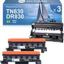 MYTONER Compatible Toner Cartridge and Drum Unit Replacement for Brother TN830XL TN830 XL/V/R TN-830 DR830 DR-830 for DCP-L2640DW HL-L2460DW MFC-L2820DW XL HL-L2405W L2400D Printer 2 Pack Toner 1 Drum