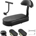 Zacro Kids Bike Seat Set, Comfort Bike Seat with Backrest, Wide Child Bicycle Rear Seat Cushion Back Safety Armrest Handrail Feet Pedals, Children Bicycle Back Seat for Over 5 Years Old