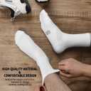 PAPLUS Athletic Crew Compression Socks (6 Pairs) for Men & Women, Running Socks With Arch Support (White, XL)