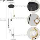 Modern Crystal Bubble Pendant Lights Kitchen Island,Exclusive 2025 new Model, 3000-6000K Dimmable Gold and Black Chandeliers for Dining Room, Kitchen, Living Room, Bedroom, Office (15W), 12.6 Inches X 12.6 Inches X 100 Inches
