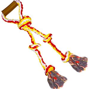 Fejapa Extra Large Dog Rope Toys for Aggressive Chewers - Tug of War, Interactive, Heavy Duty, Outdoor, Medium to Large Breed Dog Chew Rope with Handle (yellow)