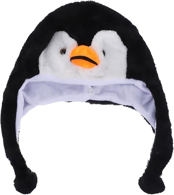 Plush Animal Hat Penguin Earflap Cap Winter Ski Style Hood For Children Adults