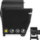 Utheer Grill Cover for Weber Searwood 600 Pellet Grill, Heavy Duty 600D Waterproof Fabric Grill Cover for Weber 3400145, Black