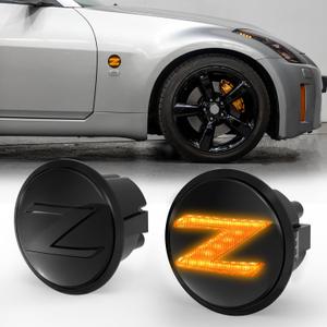 LED Side Marker Lights for Nissan 350z Z33 2003-2009, Nissan 370z Z34 2009-2020,With Sequential Amber Turn Signals One pair