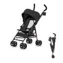 Dream On Me Rover Convenience Baby Stroller – Lightweight & Compact Travel Umbrella Stroller, Quick One-Hand Fold, Lockable Rear Wheels, Adjustable Canopy, 3-Point Safety Harness & Cup Holder - Black