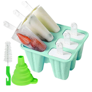 Popsicle Mold Popsicle Maker Popsicle Molds 6 Pieces Silicone Ice Pop Molds BPA Free Popsicle Mold Reusable Easy Release Ice Pop Make (Green), Pack of 2
