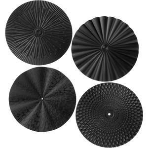 Hicarer 4 Pcs 12 Inch Metal Wall Art Decor Sunburst Hanging Metal Artwork Decor Wall Art Decorations for Home Living Room Office Gift for Christmas(Black)