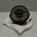 SWEETFULL 6.5 Inch USB Small Desk Fan, 3 Speeds Quiet Portable Desktop Table Fan, 360° Adjustment Personal Mini Fan for Home Office Car Outdoor Travel (Black wood grain)