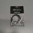 Flat Low Profile Guitar Patch Cable 8 inch for Effects Pedals, S-Shape, 1/4 inch Right-Angle, White, 3-Pack