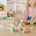 Melissa & Doug Deluxe Wooden ABC/123, 50-Piece Set of Classic Letter & Number Wooden Blocks (1 x 1) with Storage Pouch, Sorting & Stacking Toys for Kids Ages 2+