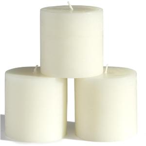 CANDWAX 3x3 Pillar Candles Set of 3 - Rustic Unscented No Drip Ivory Candles for Home Decor, Weddings, Centerpieces