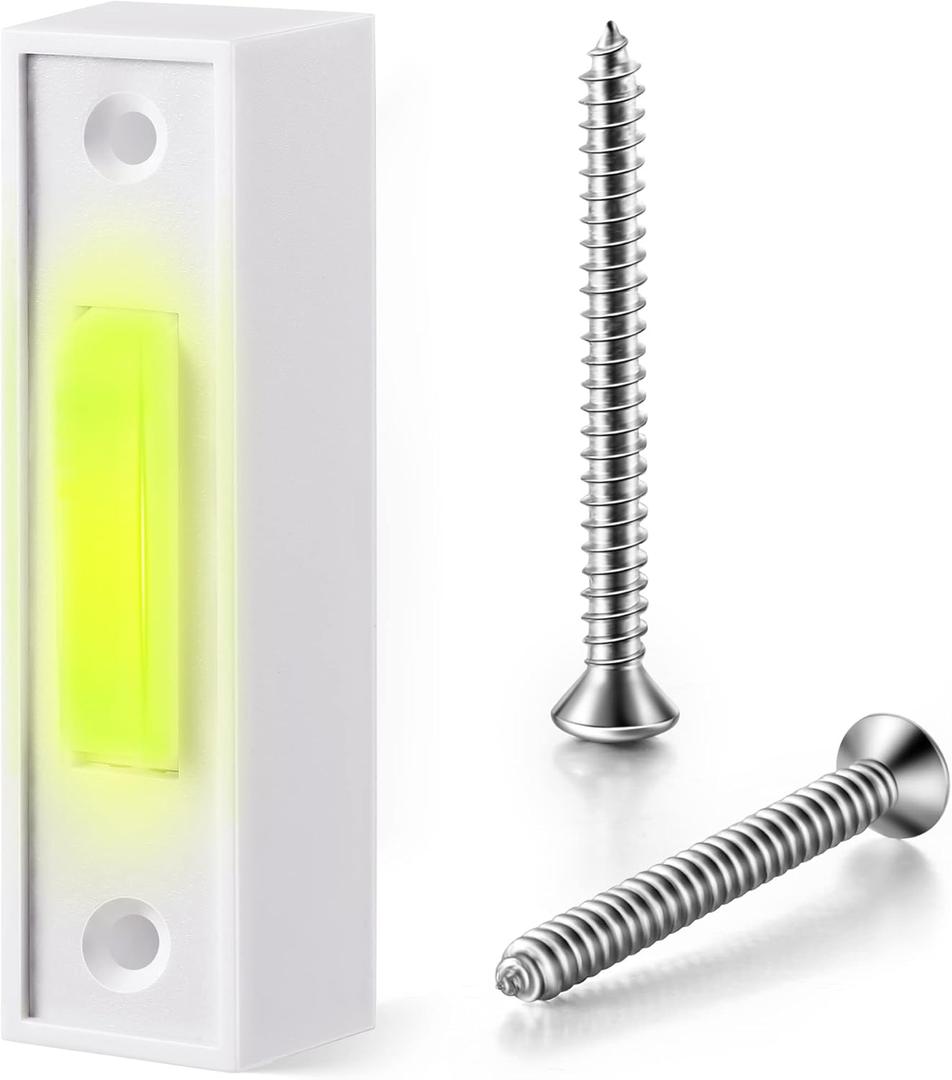 Lighted Doorbell Button, Garage Door Opener Switch with LED Light, 41A4166 Wall Mounted Push to Exit Ringer Button(White,1 Piece)