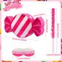 Aoriher Candy Party Pink Decoration Piñata with Stick Blindfold Sweet Lollipop Birthday Piñata for Peppermint Theme Birthday Party Supplies Decoration(Peppermint)