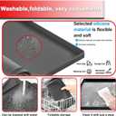 27x27inch Washer Drain Pan With Foldable Dirty Clothes Basket and Hook, Multi-function Non Slip Washer Drip Tray, With Raised Edge Washing Machine Silicone Mat, Soft Foldable Waterproof Pad, Grey
