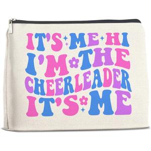 UPNEGE Cheerleader Gifts Makeup Bag Cheerleading Team Gifts for Women Cheerleader Cosmetic Bag It's Me Hi I'm the Cheerleader Zipper Makeup Pouch Gift